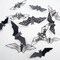 24-Pack Halloween 3D Hollow Bat Wall Decorations – Scary PVC Stickers for Kitchen, Bedroom, Fireplace, Bathroom, Indoor & Outdoor Halloween Party Décor, Black